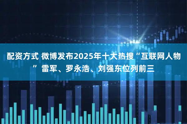 配资方式 微博发布2025年十大热搜“互联网人物” 雷军、罗永浩、刘强东位列前三